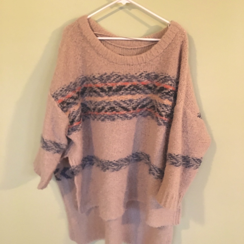 Free people poncho type sweater/ funky cool